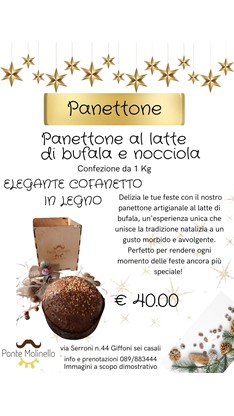 Panettone al latte di bufala alla nocciola e scrigno in legno gallery